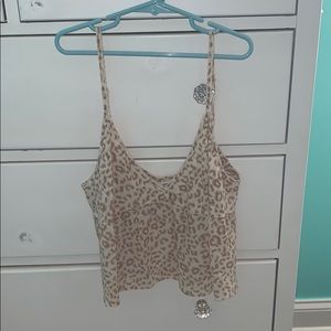 Aritzia cheetah print crop top